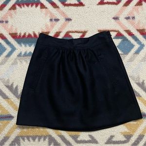 J. Crew Skirt Womens Size 0 Black A-Line Lined 100% Wool Pockets